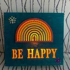 ⭐️#590 Hand Painted Wooden Rainbow Night Light